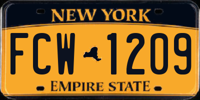 NY license plate FCW1209