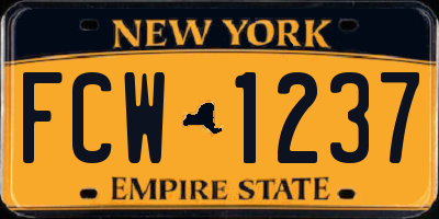 NY license plate FCW1237