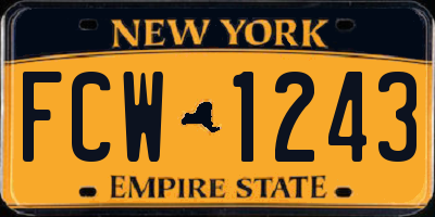 NY license plate FCW1243