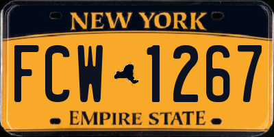 NY license plate FCW1267