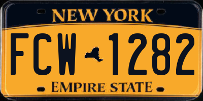 NY license plate FCW1282