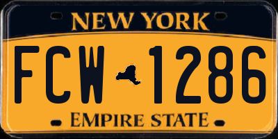 NY license plate FCW1286