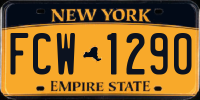 NY license plate FCW1290