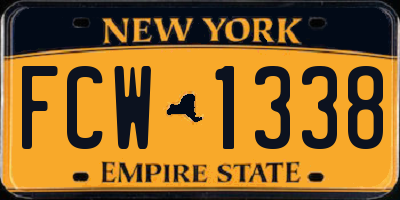 NY license plate FCW1338