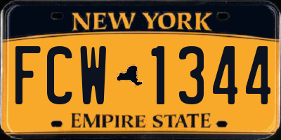 NY license plate FCW1344