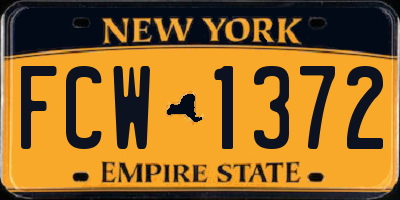 NY license plate FCW1372
