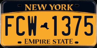 NY license plate FCW1375