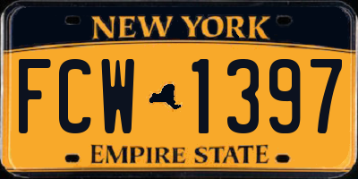 NY license plate FCW1397