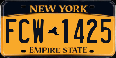 NY license plate FCW1425