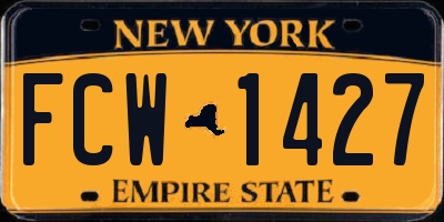 NY license plate FCW1427