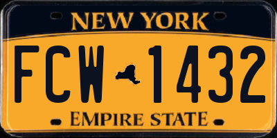 NY license plate FCW1432