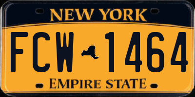 NY license plate FCW1464