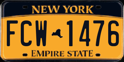 NY license plate FCW1476