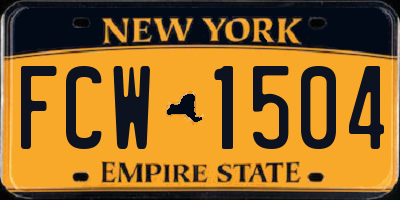 NY license plate FCW1504