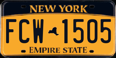 NY license plate FCW1505