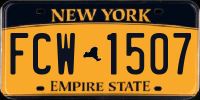 NY license plate FCW1507
