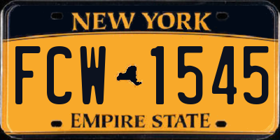 NY license plate FCW1545