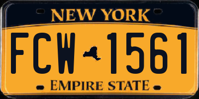 NY license plate FCW1561
