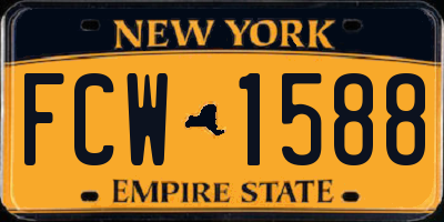 NY license plate FCW1588