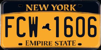 NY license plate FCW1606