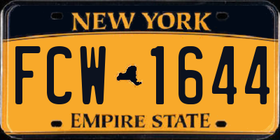 NY license plate FCW1644
