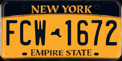 NY license plate FCW1672