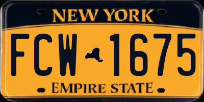 NY license plate FCW1675