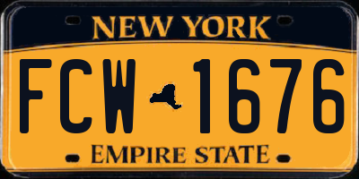 NY license plate FCW1676