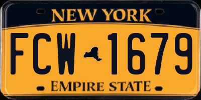 NY license plate FCW1679