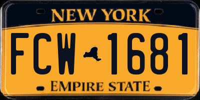 NY license plate FCW1681