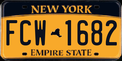 NY license plate FCW1682