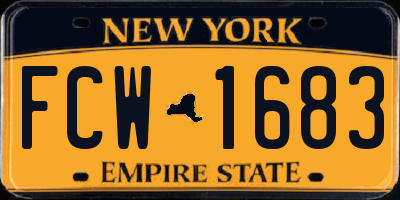 NY license plate FCW1683