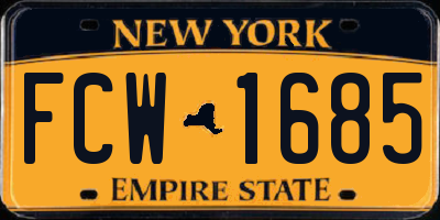 NY license plate FCW1685