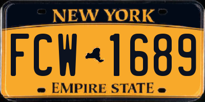 NY license plate FCW1689