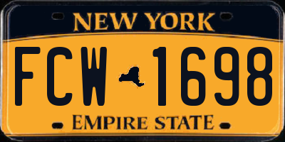 NY license plate FCW1698