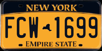 NY license plate FCW1699