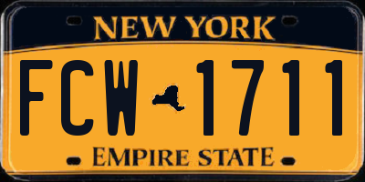 NY license plate FCW1711