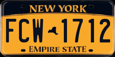 NY license plate FCW1712