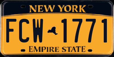 NY license plate FCW1771