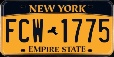 NY license plate FCW1775