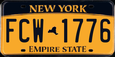 NY license plate FCW1776
