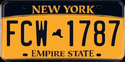 NY license plate FCW1787