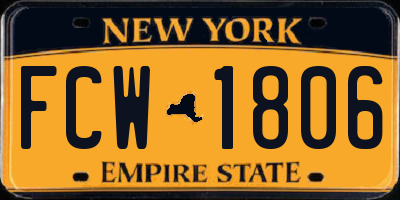 NY license plate FCW1806