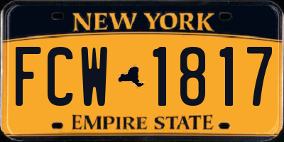 NY license plate FCW1817