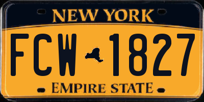 NY license plate FCW1827