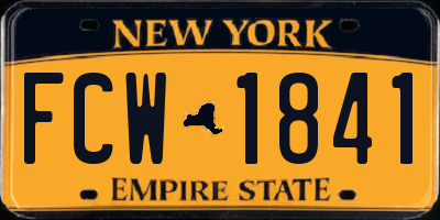NY license plate FCW1841