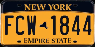 NY license plate FCW1844