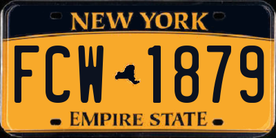 NY license plate FCW1879