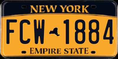 NY license plate FCW1884