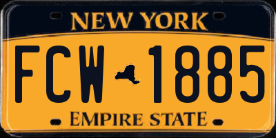 NY license plate FCW1885
